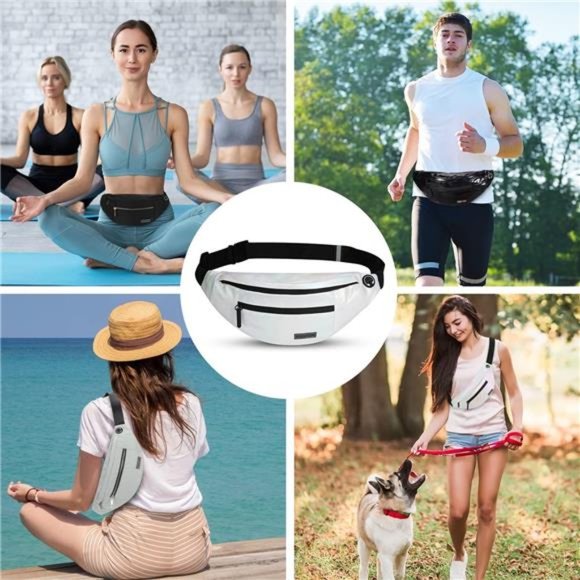 Large Crossbody Fanny Pack with 4-Zipper Pocket Gym Sports Festival Workout - Picture 6 of 6